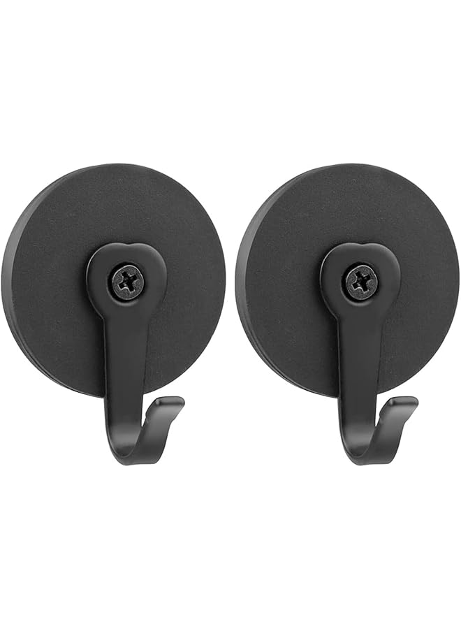 PROMASS promass Magnetic Hooks, Hanger Heavy Duty Front Door Hanging Tool, Damage Free Hooks for Hanging, for Cruise，Kitchen, Home, Workplace, Office and Garage, Glass Doors Storm Doors (2 Pcs, Black)  - Image 1