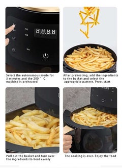 Arabest 6L Large Capacity Air Fryer,2400 Watts,Digital Display,Intelligent Control Panel,10 Preset Programs with Built-In Preheat for Home/Restaurant/Hotel(Black)  - Image 5