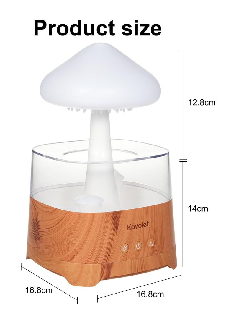 Rain Cloud Humidifier Water Drip,450ml Rain Cloud Diffuser,Mushroom Diffuser Humidifier, with 7 Colors LED Lights and Remote, USB Chargeable, for Sleeping Relaxing Mood (B)  - Image 2