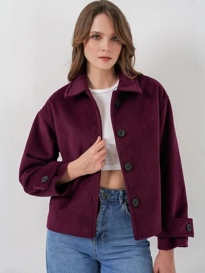 BIG DART BDART Soft Textured Buttoned Jacket with Pockets