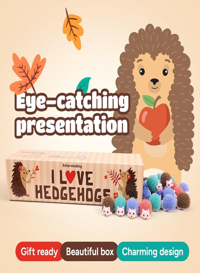 Entervending Hedgehog Toy Figurines - Wild Life Animal Figures in Gift Box - 30 Pcs - Figurines Party Favors for Kids - Cake Toppers - Woodland Decoration Playset - Cognitive Toys - Image 5