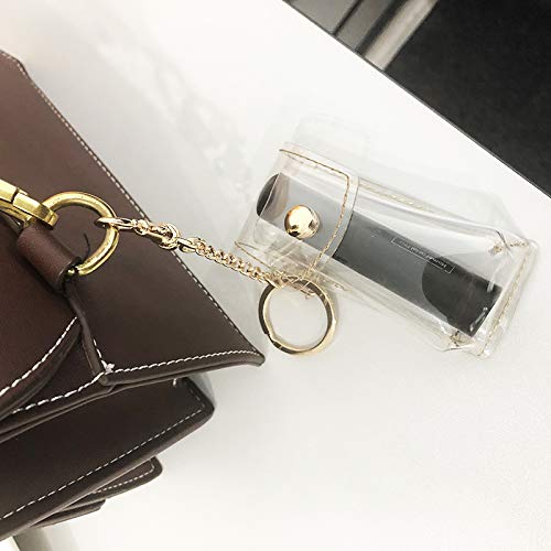 DGQ Clip-on Sleeve Chapstick Pouch Keychain Lipstick Holder 1 PC Clear Lipstick Case Holder Plastic Cosmetic Storage Kit Makeup Travel Cases Organizer Bag - Image 4