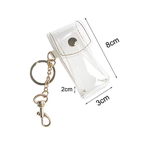 DGQ Clip-on Sleeve Chapstick Pouch Keychain Lipstick Holder 1 PC Clear Lipstick Case Holder Plastic Cosmetic Storage Kit Makeup Travel Cases Organizer Bag - Image 3