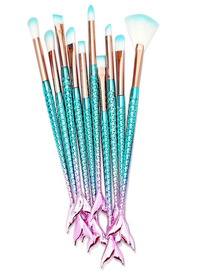 BSITFOW Makeup Brushes for Girls, 10 Pcs Princess Makeup Brushes Set Foundation Eyebrow Eyeliner Blush Cosmetic Concealer Brushes Women Teen Girl Stuff Kids Cute Make Up Tool Set - Image 1