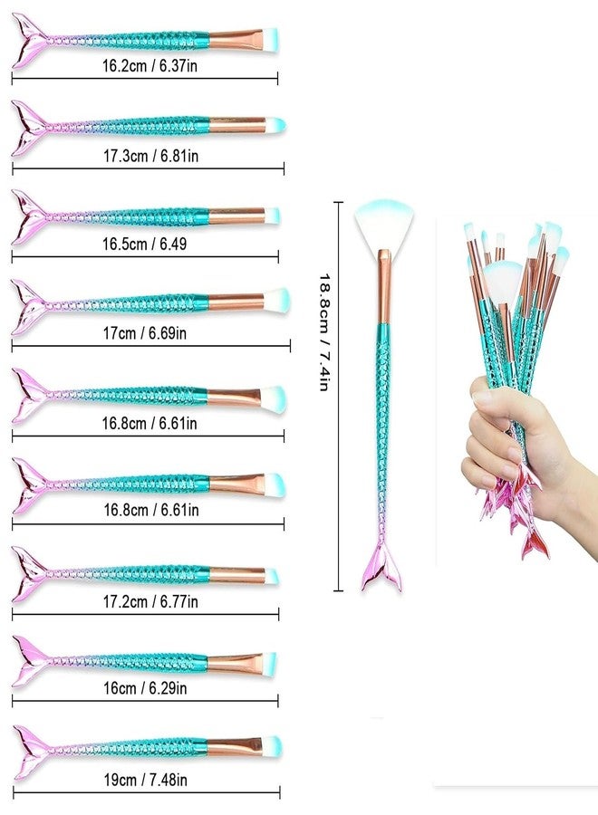 BSITFOW Makeup Brushes for Girls, 10 Pcs Princess Makeup Brushes Set Foundation Eyebrow Eyeliner Blush Cosmetic Concealer Brushes Women Teen Girl Stuff Kids Cute Make Up Tool Set - Image 2