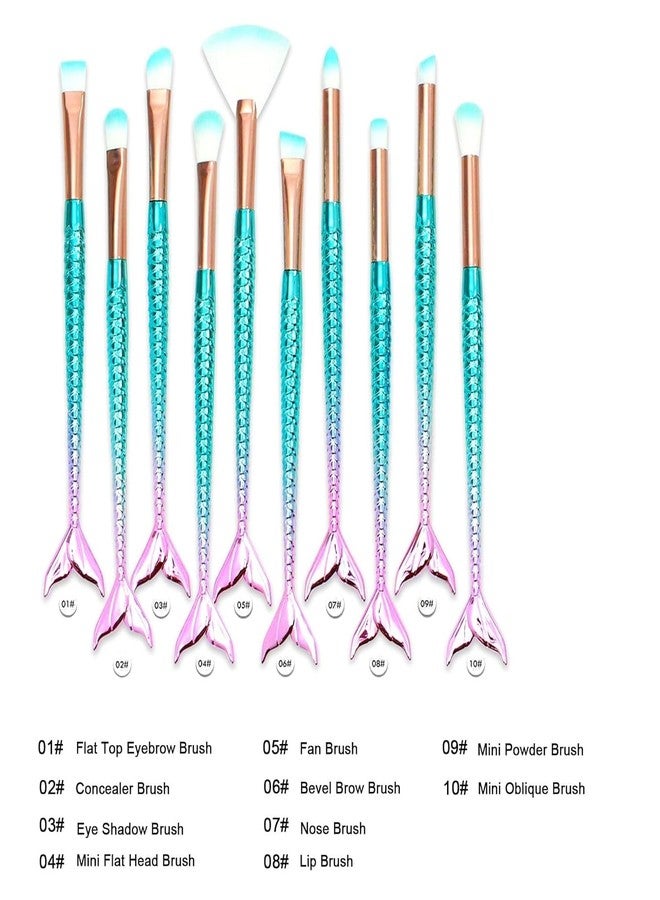 BSITFOW Makeup Brushes for Girls, 10 Pcs Princess Makeup Brushes Set Foundation Eyebrow Eyeliner Blush Cosmetic Concealer Brushes Women Teen Girl Stuff Kids Cute Make Up Tool Set - Image 5