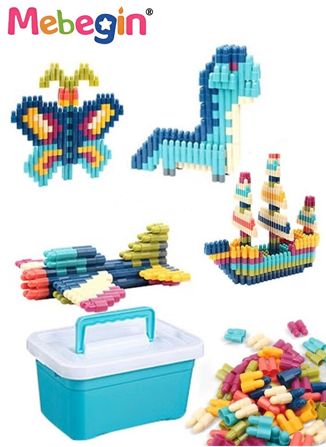 640PCS DIY Building Blocks Set, Construction Toy with Storage Box, Learning Assembly Playset, Fun STEM Toy Set, Creative Educational Toy, Convenient Storage and Transportation