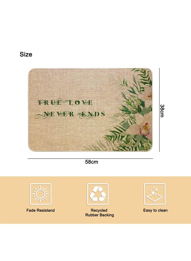 GUSGU Welcome Doormat, Front Door Mat Non-Slip Spring Summer Flower Plant Decorative Door Rugs Carpet Floor Mat for Indoor Outdoor Home Office Decor, 38 x 58cm - Image 2