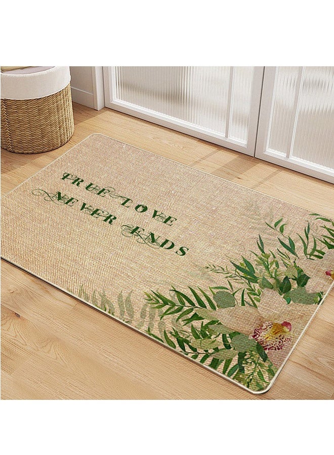 GUSGU Welcome Doormat, Front Door Mat Non-Slip Spring Summer Flower Plant Decorative Door Rugs Carpet Floor Mat for Indoor Outdoor Home Office Decor, 38 x 58cm - Image 4