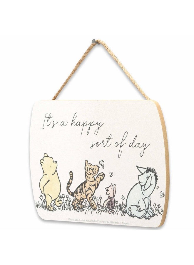 Open Road Brands ديزني ويني ذا بوه وأصدقائه ديكور حائط خشبي معلق ليوم سعيد - لافتة عتيقة لويني ذا بوه لغرفة النوم أو الحضانة - Image 2