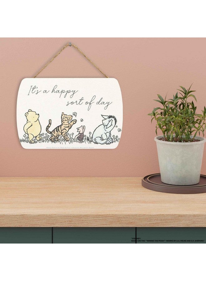 Open Road Brands ديزني ويني ذا بوه وأصدقائه ديكور حائط خشبي معلق ليوم سعيد - لافتة عتيقة لويني ذا بوه لغرفة النوم أو الحضانة - Image 5