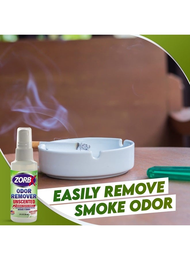 ZORBX Unscented Mini Odor Eliminator Spray – Used in Hospitals & Healthcare Facilities | Advanced Trusted Formula | Tag Along, Lightweight and Travel-Friendly Odor Remover - 2 Oz Each [Pack of 5] - Image 4