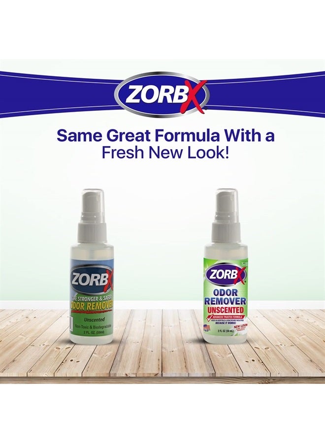 ZORBX Unscented Mini Odor Eliminator Spray – Used in Hospitals & Healthcare Facilities | Advanced Trusted Formula | Tag Along, Lightweight and Travel-Friendly Odor Remover - 2 Oz Each [Pack of 5] - Image 2
