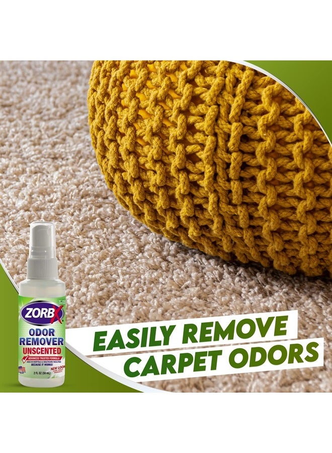 ZORBX Unscented Mini Odor Eliminator Spray – Used in Hospitals & Healthcare Facilities | Advanced Trusted Formula | Tag Along, Lightweight and Travel-Friendly Odor Remover - 2 Oz Each [Pack of 5] - Image 5