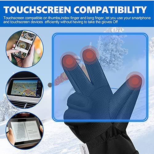Gustave® GUESTAVE Gloves for Men Winter Wear Women Winter Gloves Warm Bike Riding Gloves Touch Screen Finger Microfiber Anti-Slip Design Windproof Waterproof Snow Ski Gloves - Image 4