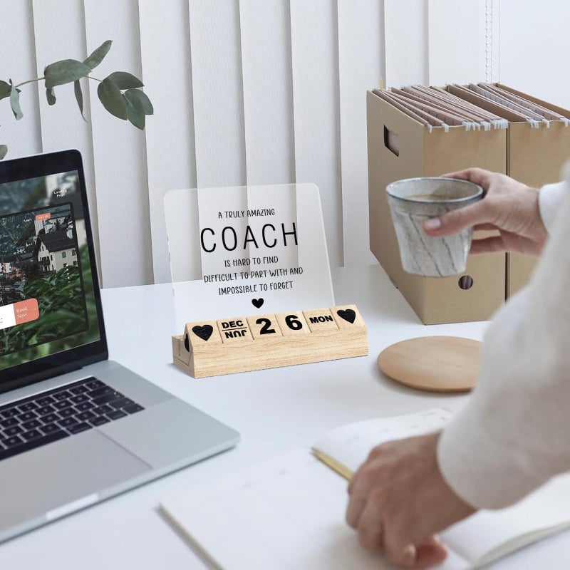 Ythuil Inspirational Gifts Calendar - Thank You Appreciation Gifts for Women Man, Wooden Block Calendar Desk Sign for Friends Coworker Employee Staff Manager Teacher Motivational Office Decor Accessories - Image 5