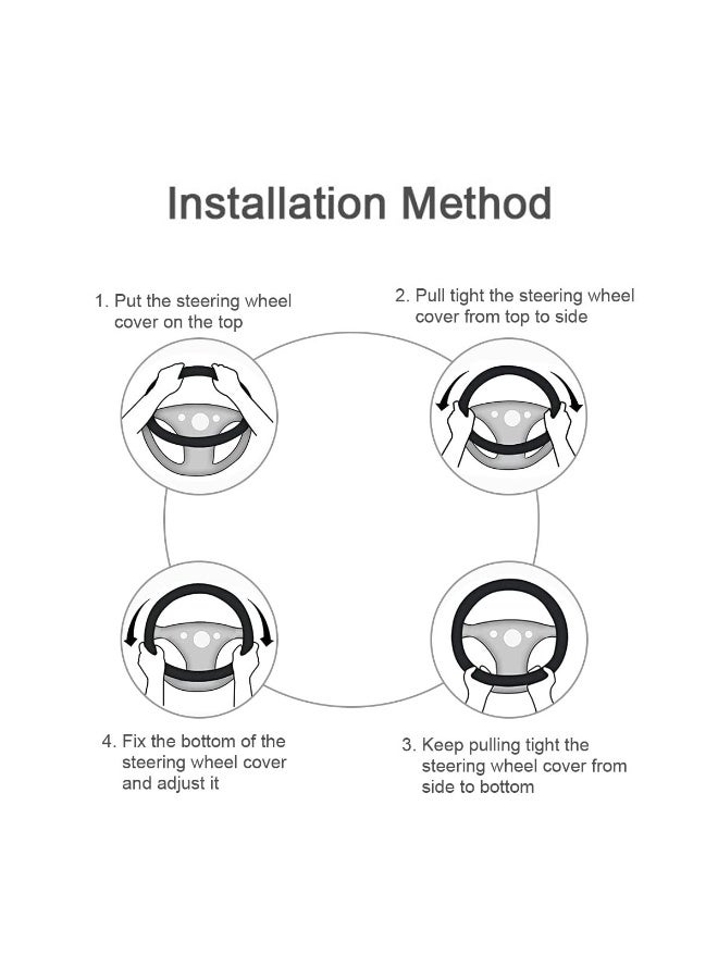 MOB SW322 Steering Wheel Cover Medium Size 37-38cm  Premium Leather Car Steering Cover Anti-Slip, Breathable, Durable, Sweat-Absorbing, Universal Fit for Cars, SUVs, Trucks - Image 4