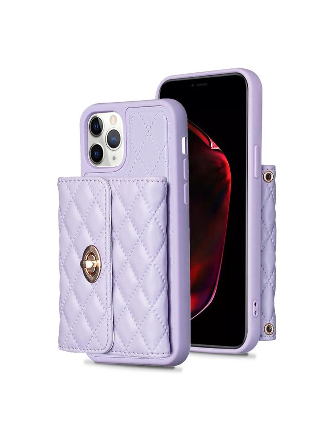 Zaboon Case For iPhone 11 Pro Max Horizontal Metal Buckle Wallet Rhombic Leather Phone Case - Image 1
