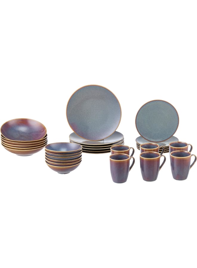 Zinnia Rosa Porcelain Azour Coup Dinnerware Set, 30 Pieces - Image 1
