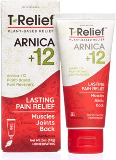 MediNatura T-Relief Arnica +12 Gel Natural Actives for Back Joint Soreness Muscle Aches & Stiffness Whole Body Fast Acting Homeopathic Rub for Women & Men - 2 oz 