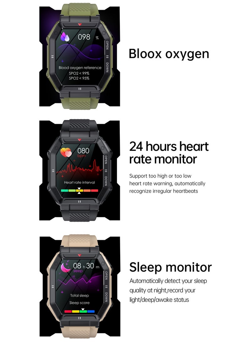 Men's Smartwatch 1.85" IPS full Touch Screen Sports Fitness Tracker Heart Rate Sleep Monitor Waterproof Smart Watch for Men