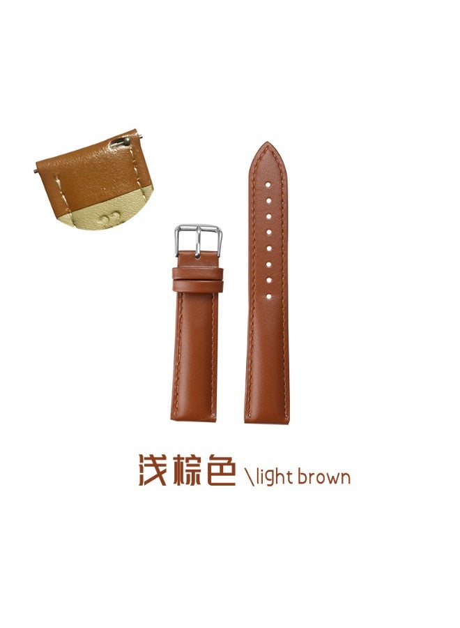 20mm Genuine Leather Watch Strap, Quick Release Replacement Band for Samsung Galaxy Watch 7/6/5/4, Watch FE, Watch 6 Classic/4 Classic, Watch 5 Pro and Watches with 20mm Lug Width,  Light Brown