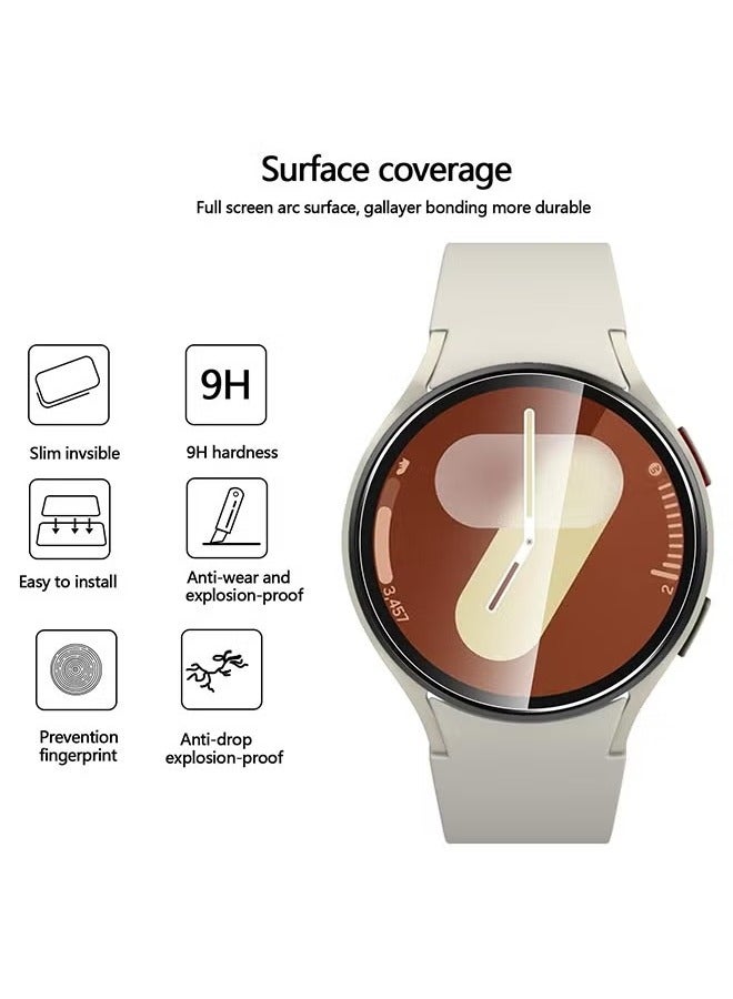 3 Pcs Samsung Galaxy Watch 7 44mm Screen Protector Film, HD Clear Scratch-Resistant Dustproof Anti-Bubble Wear-Resistant Tempered Glass Protection Film  - Image 2