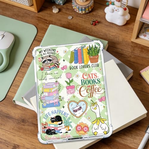Rngmsi Insert Cardstock for Clear Case - 12Pcs Funny Reading Books Cardstock Inserts Compatible with Kindle Paperwhite 11th-12th, 50Pcs Cute Animals Stickers for E-Reader Clear Back Cover Accessories - Image 5