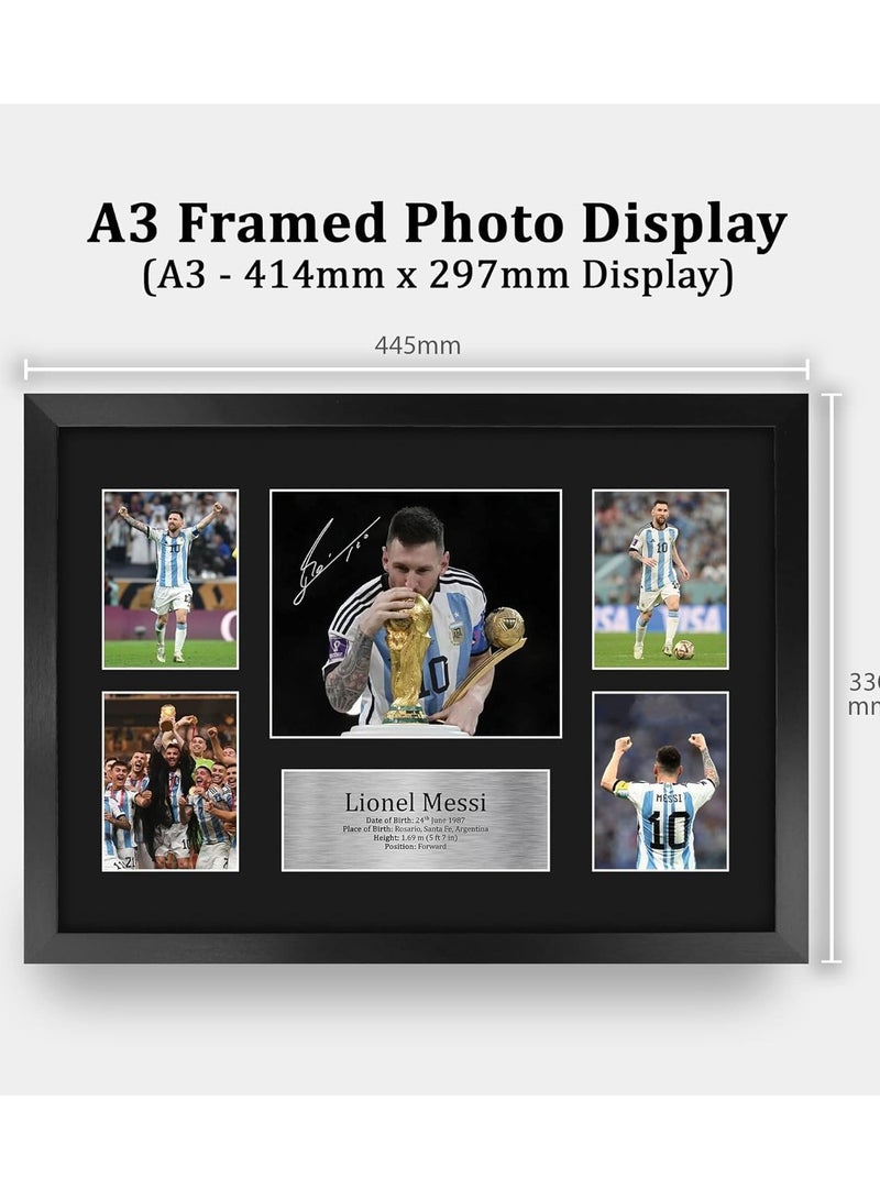 Today Idea Framed A3 Autographed Picture of Lionel Messi | Perfect Gift for Argentina Football Fans and Supporters (A3 Framed) - Image 3