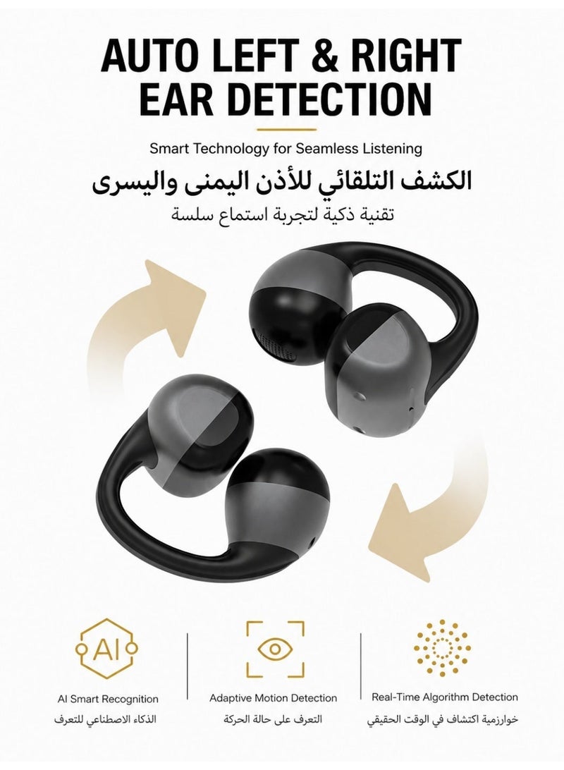 Cooyee سماعات أذن لاسلكية بتصميم مشبك، بلوتوث 6.0، مفتوحة الأذن، للرياضة والعمل والاستخدام اليومي - Image 1