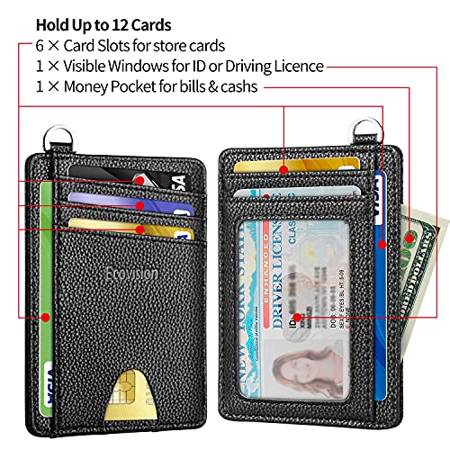 EcoVision Slim Minimalist Front Pocket Wallet, RFID Blocking Credit Card Holder Wallet with Detachable D-Shackle for Men Women - Image 5