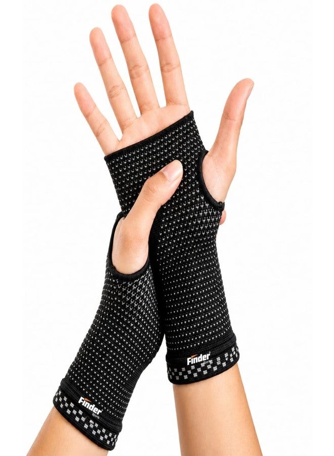 FINDER Palm Wrist Brace Compression Support for Carpal Tunnel, Wrist Pain Relief, Sprain, Arthritis & Sports Support – Breathable Elastic Wrist Sleeve for Men & Women - Image 4