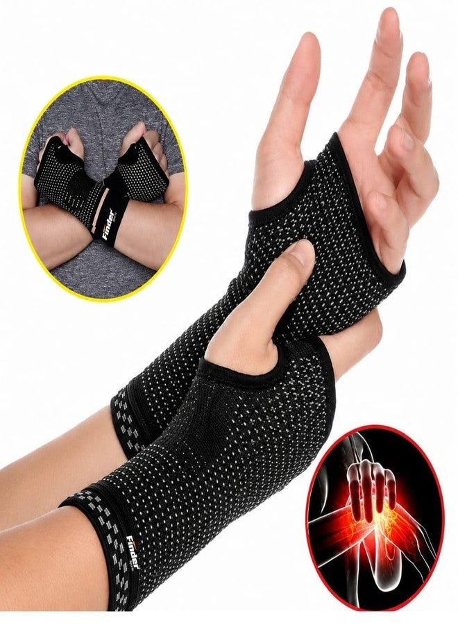 FINDER Palm Wrist Brace Compression Support for Carpal Tunnel, Wrist Pain Relief, Sprain, Arthritis & Sports Support – Breathable Elastic Wrist Sleeve for Men & Women - Image 5
