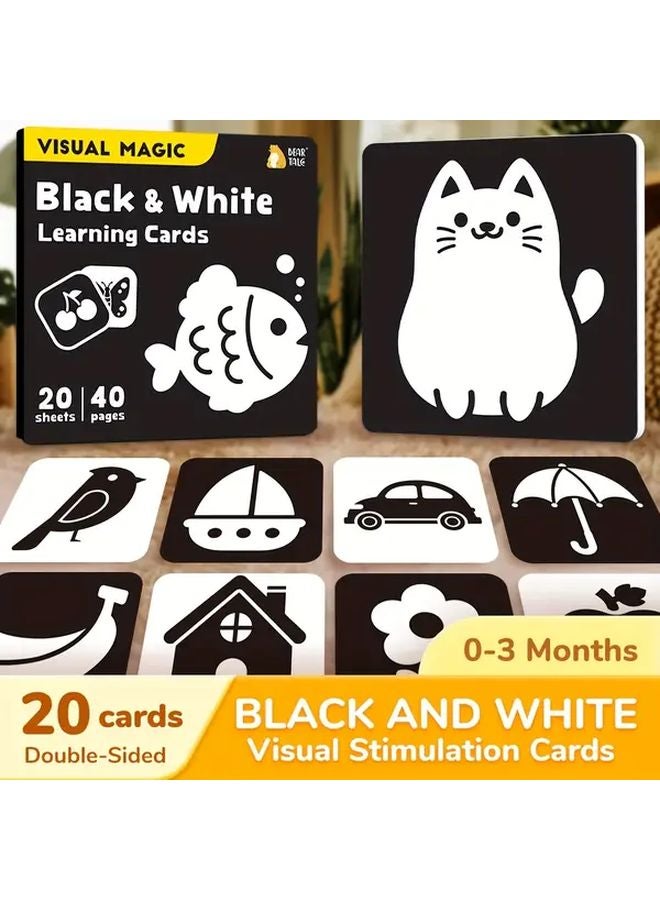 Black Red Vision Cards High Contrast Flashcards For Newborn Brain Development - Image 3