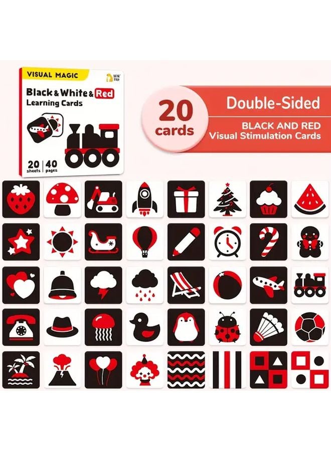Black Red Vision Cards High Contrast Flashcards For Newborn Brain Development - Image 1