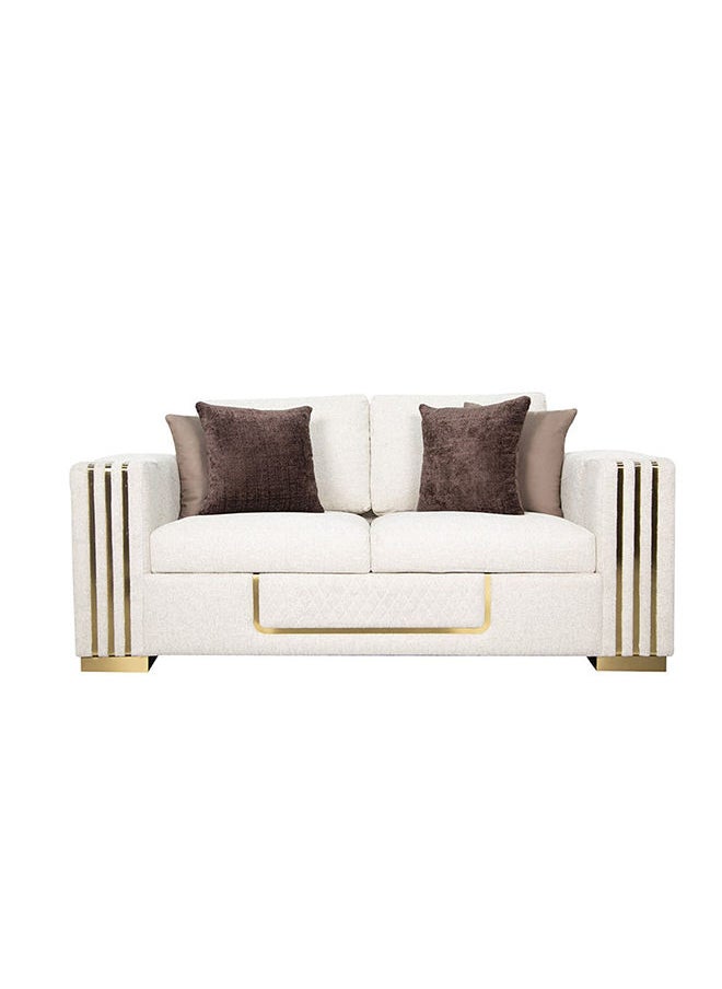 DANUBE HOME Oberon 2 Seater Fabric Sofa Two Seat Sofas Living Room Furniture For Home L 178 x W 95 x H 80 cm Beige / Brown  - Image 1