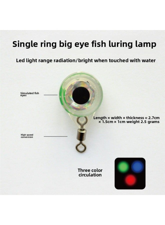 Electronic Fishing Lamp Bright Green Light Enhanced Version Of The Super Long Standby Fishing Lamp Luya Lamp Iron Plate Lamp Button Lamp-Color:Single Ring Big Eye Fishing Lamp-three Color Cycle -1 Pack  - Image 1