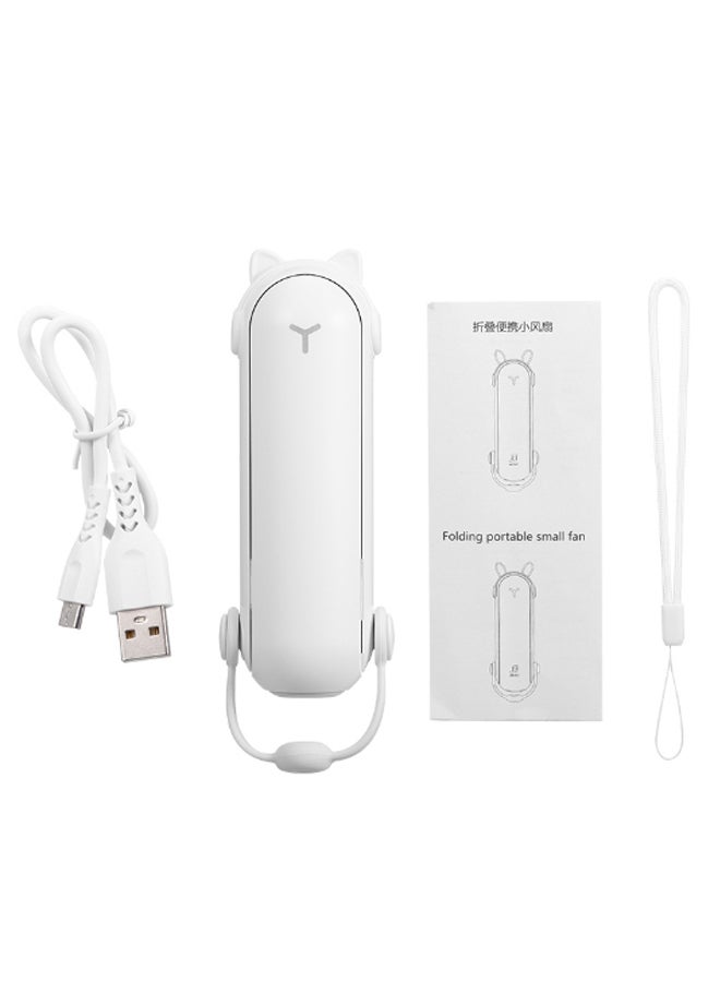 Loquat 3-In-1 Portable Foldable Handheld Mini Fan White  - Image 1