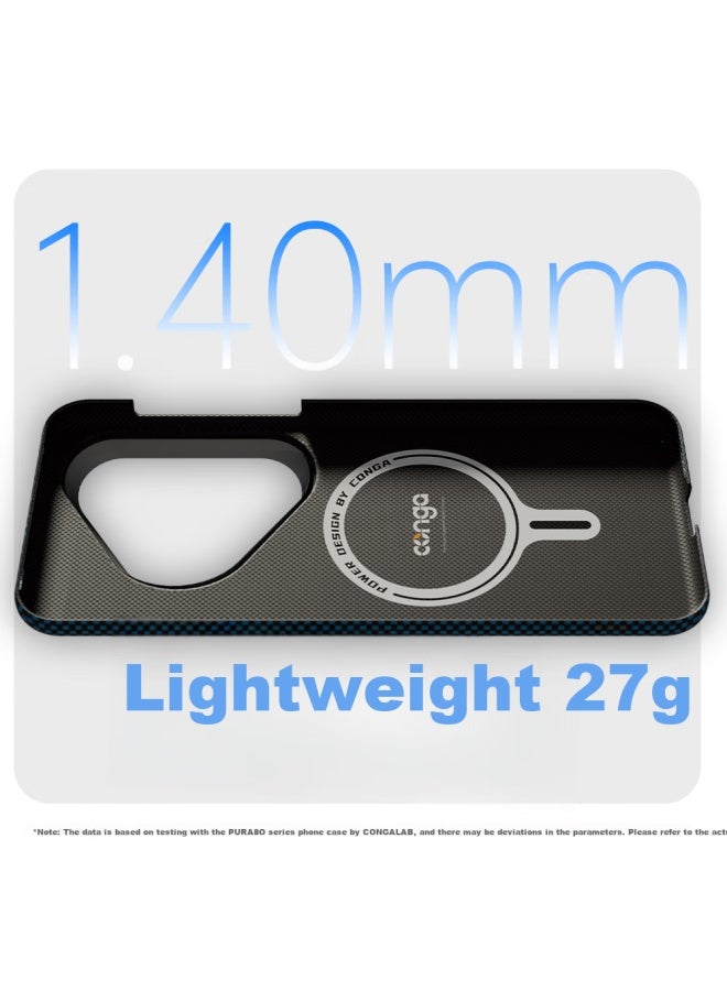 Conga Case For Huawei Pura80pro/pro+, P80pro Kevlar Aramid Fiber Protective Cover, Ultra-thin Hard Shell, Shockproof, Heat Dissipation, Magnetic Slim Metal Ring, Fire - Image 4