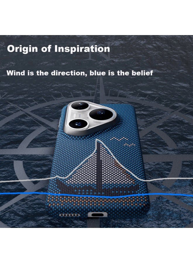 Conga Case For Huawei Pura80pro/pro+, P80pro Kevlar Aramid Fiber Protective Cover, Ultra-thin Hard Shell, Shockproof, Heat Dissipation, Magnetic Slim Metal Ring, Fire - Image 2