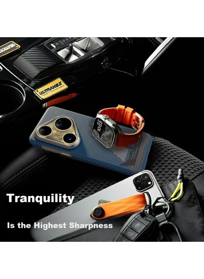 Conga Case For Huawei Pura80pro/pro+, P80pro Kevlar Aramid Fiber Protective Cover, Ultra-thin Hard Shell, Shockproof, Heat Dissipation, Magnetic Slim Metal Ring, Fire - Image 3