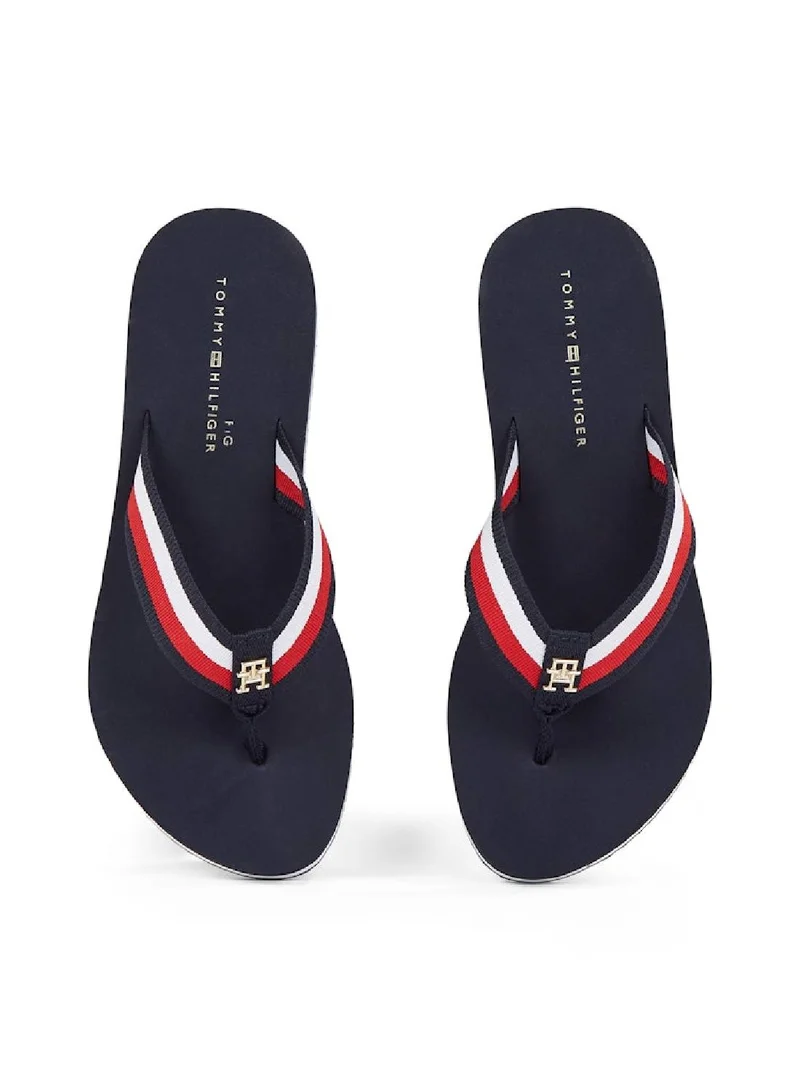 TOMMY HILFIGER Signature Strap Wedge Flip Flops