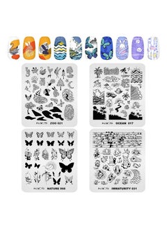 KADS KADS 20pcs Nail Stamp Plates Set Nails Art Stamping Plates Leaves Flowers Animal Nail Plate Template Image Plate (20Pcs + Stamper)  - Image 4