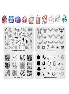 KADS KADS 20pcs Nail Stamp Plates Set Nails Art Stamping Plates Leaves Flowers Animal Nail Plate Template Image Plate (20Pcs + Stamper)  - Image 2