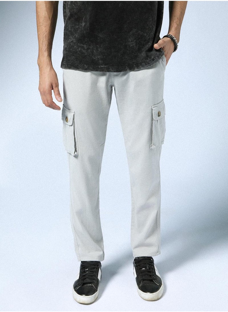 Hubberholme - Men's Slim Fit Stretchable Cargo Trousers with Mid-Rise Waist - Image 1