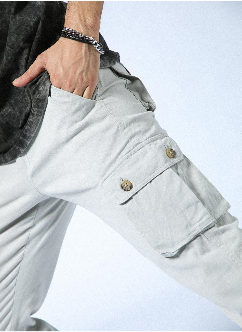 Hubberholme - Men's Slim Fit Stretchable Cargo Trousers with Mid-Rise Waist - Image 1