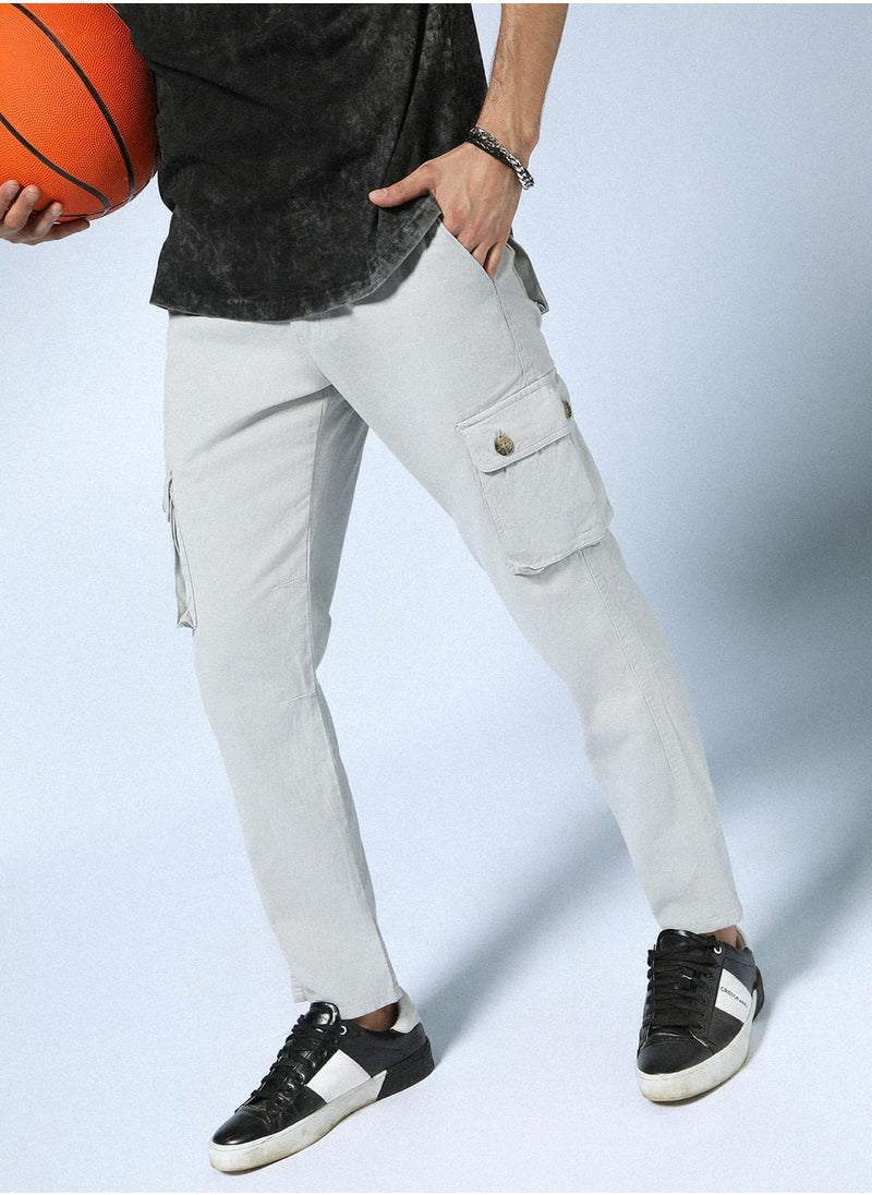 Hubberholme - Men's Slim Fit Stretchable Cargo Trousers with Mid-Rise Waist - Image 1
