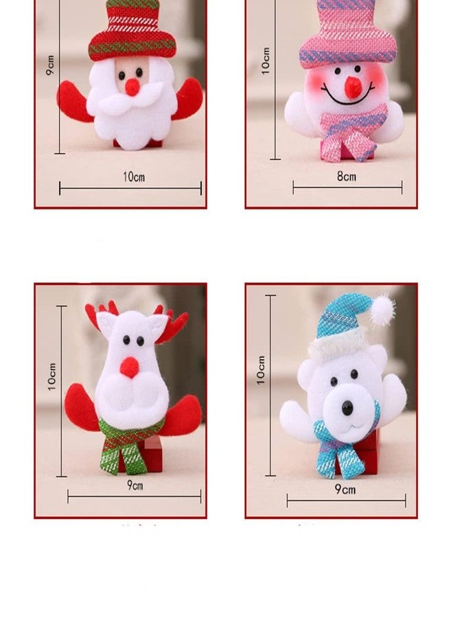 OIDIMS أربع قطع من دبابيس الزينة المضيئة اللطيفة لعيد الميلاد، مزودة بإضاءة LED متوهجة على شكل بابا نويل، غزال، رجل ثلج، ودب. إكسسوارات رائعة للفتيات المراهقات والنساء والفتيان، مثالية لحفلات عيد الميلاد. - Image 3