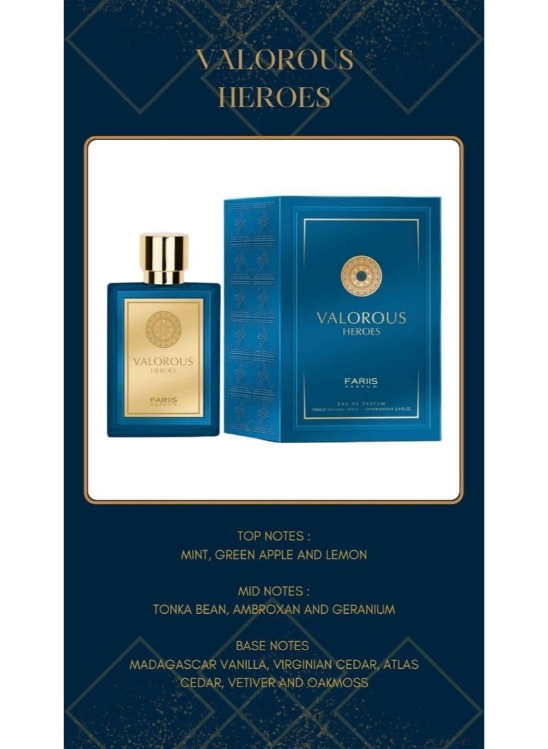 فارس عطر فاريس فالوروس هيروز أو دي بارفان للرجال، 100 مل - Image 4