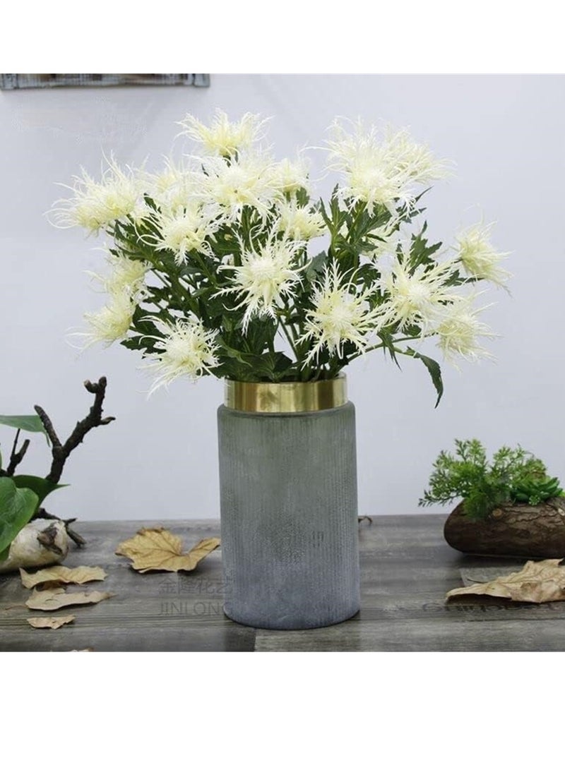 KASTWAVE Artificial Thistle Flowers Bouquet, Silk Fake Flower Plants for Home Decor, Garden Wedding, Office, Prom Party, Nursery Decor, 5 Branch Artificial Thistle Flowers Bouquet - Image 5